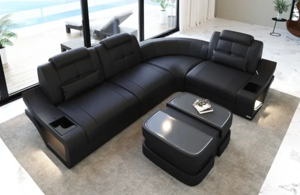 Echtleder Ecksofa Euphoria L-Form S Mini – Bild 10