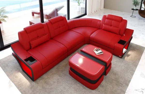 Echtleder Ecksofa Euphoria L-Form S Mini – Bild 4