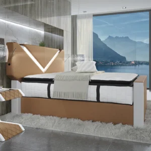 Boxspringbett Liora Büffelleder