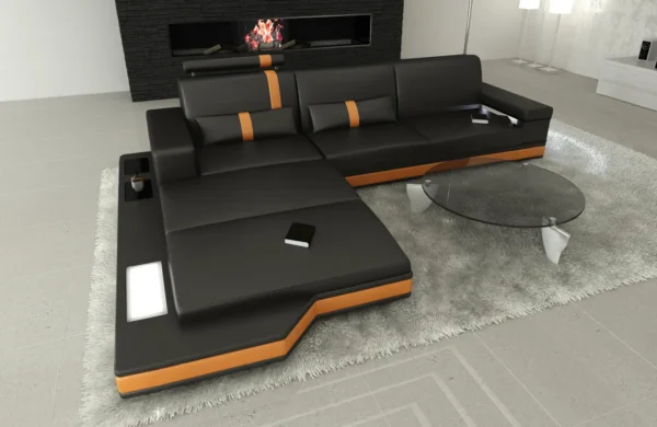 Kunstleder Ecksofa Merina mit Ottomane L-Form S – Bild 7