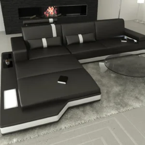 Kunstleder Ecksofa Merina mit Ottomane L-Form S