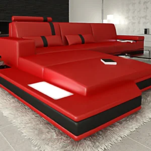 Kunstleder Ecksofa Merina mit Ottomane L-Form S