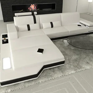 Kunstleder Ecksofa Merina mit Ottomane L-Form S