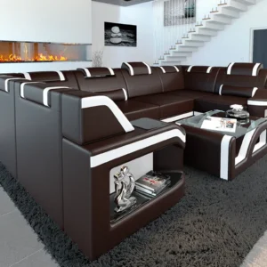 Büffelleder Wohnlandschaft Prestivo U-Form (Symmetrisch) L
