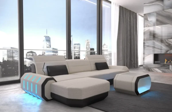 Webstoff Ecksofa Regalia mit Ottomane L-Form S Mini – Bild 7