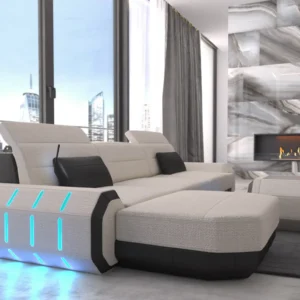 Webstoff Ecksofa Regalia mit Ottomane L-Form S Mini