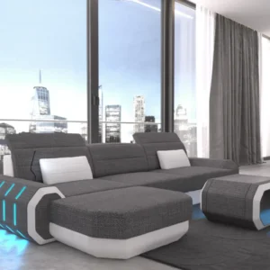Webstoff Ecksofa Regalia mit Ottomane L-Form S Mini