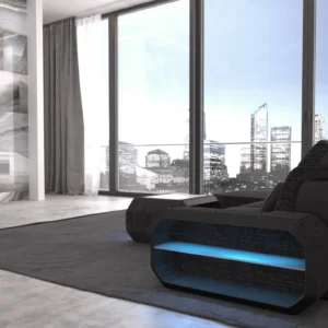 Webstoff Ecksofa Regalia mit Ottomane L-Form S Mini
