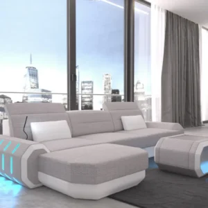 Webstoff Ecksofa Regalia mit Ottomane L-Form S Mini