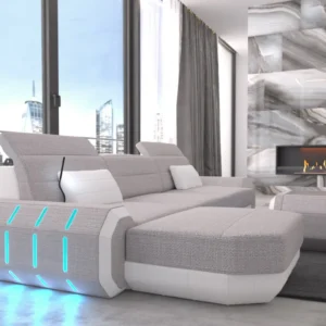 Webstoff Ecksofa Regalia mit Ottomane L-Form S Mini