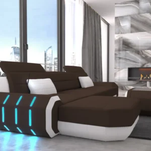 Mikrofaser Ecksofa Regalia mit Ottomane L-Form S