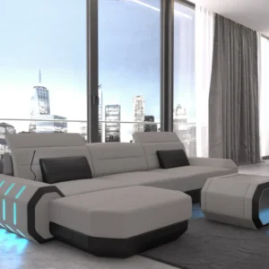 Mikrofaser Ecksofa Regalia mit Ottomane L-Form S