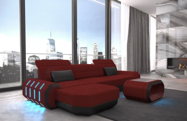 Mikrofaser Ecksofa Regalia mit Ottomane L-Form S – Bild 13