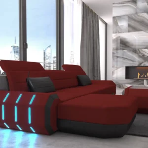 Mikrofaser Ecksofa Regalia mit Ottomane L-Form S