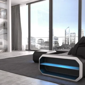 Echtleder Ecksofa Regalia mit Ottomane L-Form S Mini
