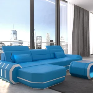Echtleder Ecksofa Regalia mit Ottomane L-Form S Mini