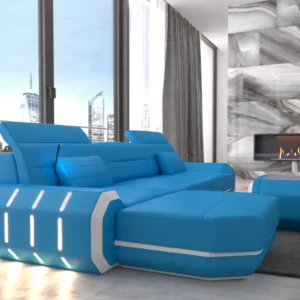 Echtleder Ecksofa Regalia mit Ottomane L-Form S Mini