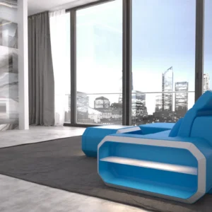 Echtleder Ecksofa Regalia mit Ottomane L-Form S Mini