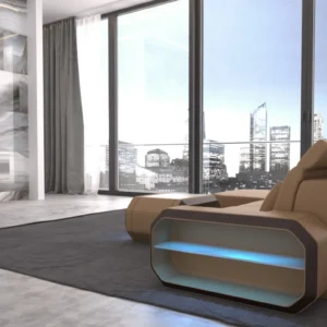 Echtleder Ecksofa Regalia mit Ottomane L-Form S Mini