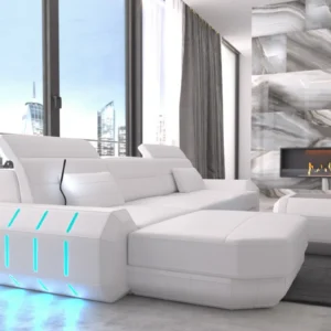 Echtleder Ecksofa Regalia mit Ottomane L-Form S Mini