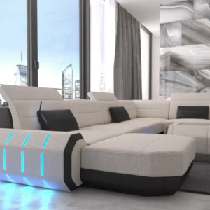 Webstoff Wohnlandschaft Regalia mit Ottomane U-Form L Mini