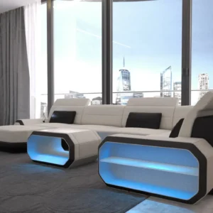 Webstoff Wohnlandschaft Regalia mit Ottomane U-Form L Mini