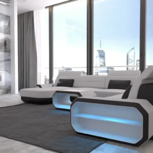 Mikrofaser Wohnlandschaft Regalia mit Ottomane U-Form XL