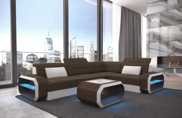 Webstoff Ecksofa Regalia L-Form S Mini – Bild 7
