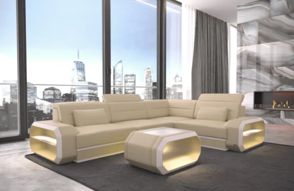 Echtleder Ecksofa Regalia L-Form S Mini – Bild 10