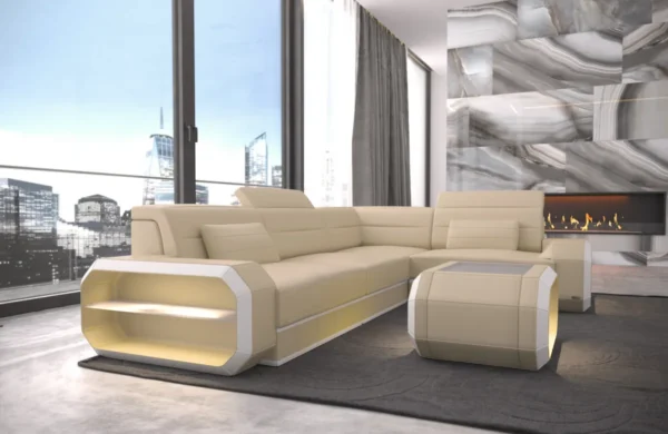 Echtleder Ecksofa Regalia L-Form S Mini – Bild 12