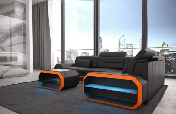 Echtleder Ecksofa Regalia L-Form S Mini – Bild 5