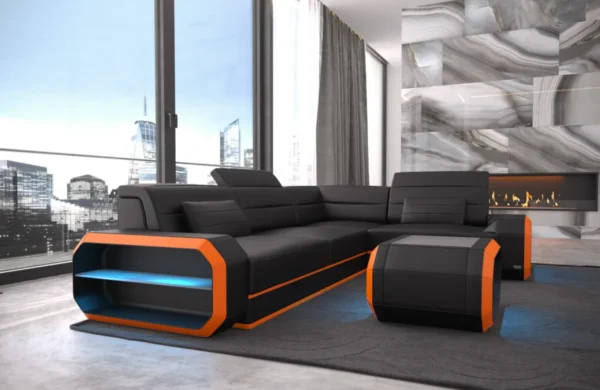 Echtleder Ecksofa Regalia L-Form S Mini – Bild 6