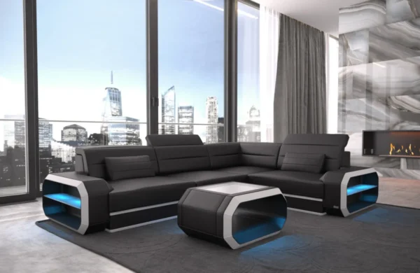 Echtleder Ecksofa Regalia L-Form S Mini – Bild 7