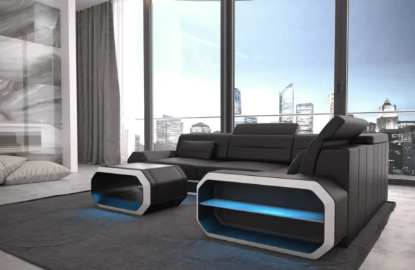 Echtleder Ecksofa Regalia L-Form S Mini – Bild 8
