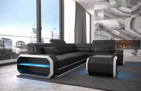 Echtleder Ecksofa Regalia L-Form S Mini – Bild 9
