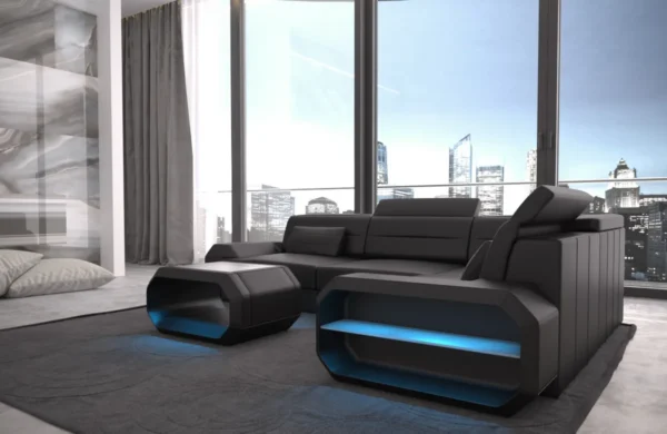 Echtleder Ecksofa Regalia L-Form S Mini – Bild 2
