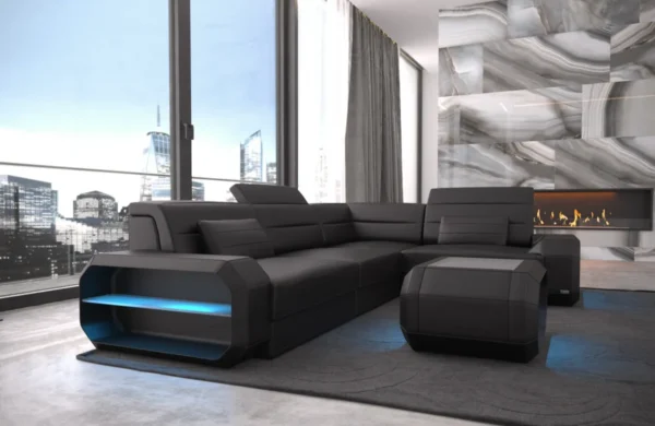Echtleder Ecksofa Regalia L-Form S Mini – Bild 3