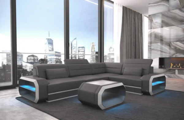 Echtleder Ecksofa Regalia L-Form S Mini – Bild 13
