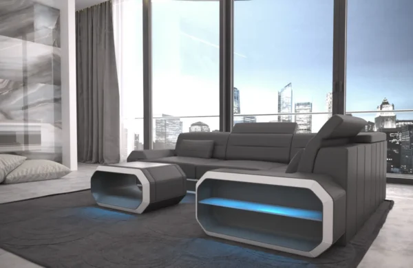 Echtleder Ecksofa Regalia L-Form S Mini – Bild 14