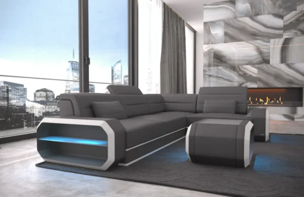 Echtleder Ecksofa Regalia L-Form S Mini – Bild 15