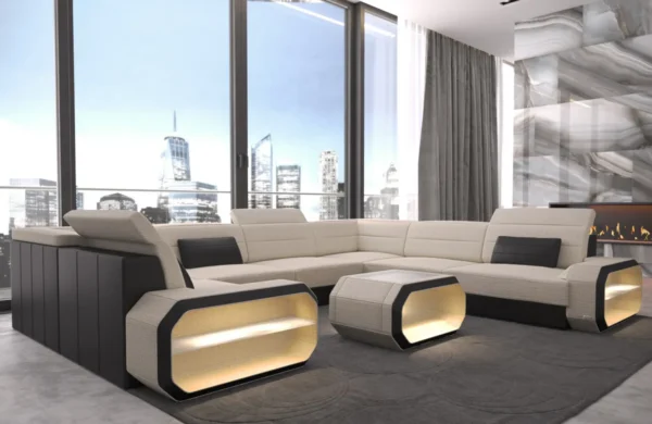 Webstoff Wohnlandschaft Regalia U-Form XL – Bild 3