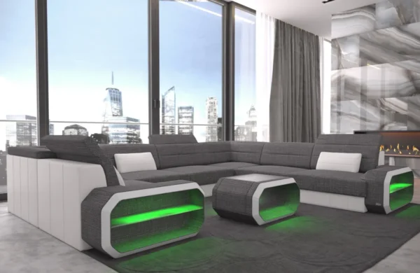 Webstoff Wohnlandschaft Regalia U-Form XL – Bild 9