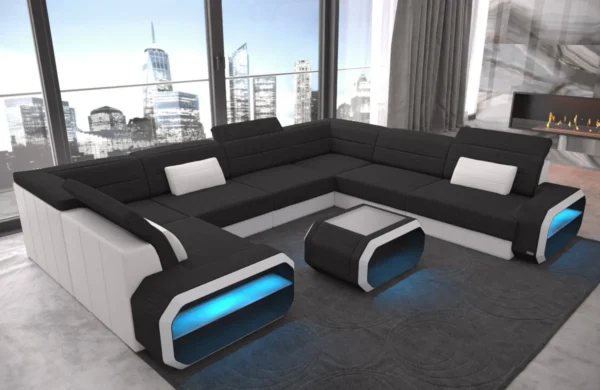 Webstoff Wohnlandschaft Regalia U-Form XL – Bild 10
