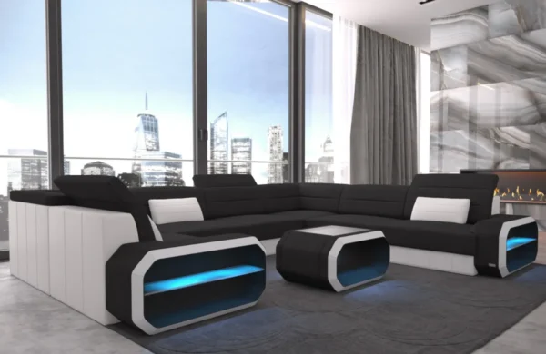 Webstoff Wohnlandschaft Regalia U-Form XL – Bild 12
