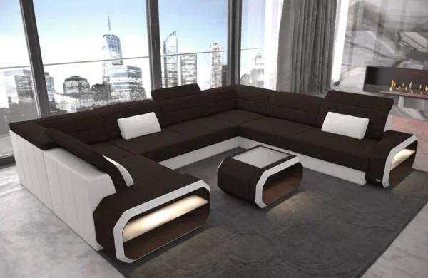 Webstoff Wohnlandschaft Regalia U-Form XL – Bild 4