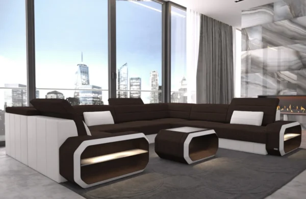 Webstoff Wohnlandschaft Regalia U-Form XL – Bild 6