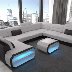 Mikrofaser Wohnlandschaft Regalia U-Form XL Mini