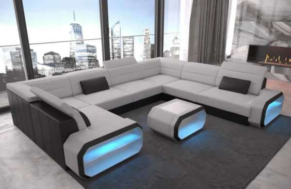 Mikrofaser Wohnlandschaft Regalia U-Form XL Mini – Bild 7