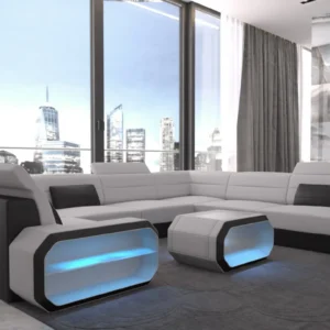 Mikrofaser Wohnlandschaft Regalia U-Form XL Mini