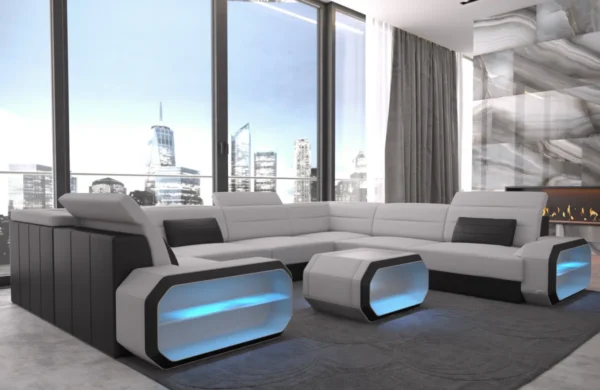 Mikrofaser Wohnlandschaft Regalia U-Form XL Mini – Bild 9